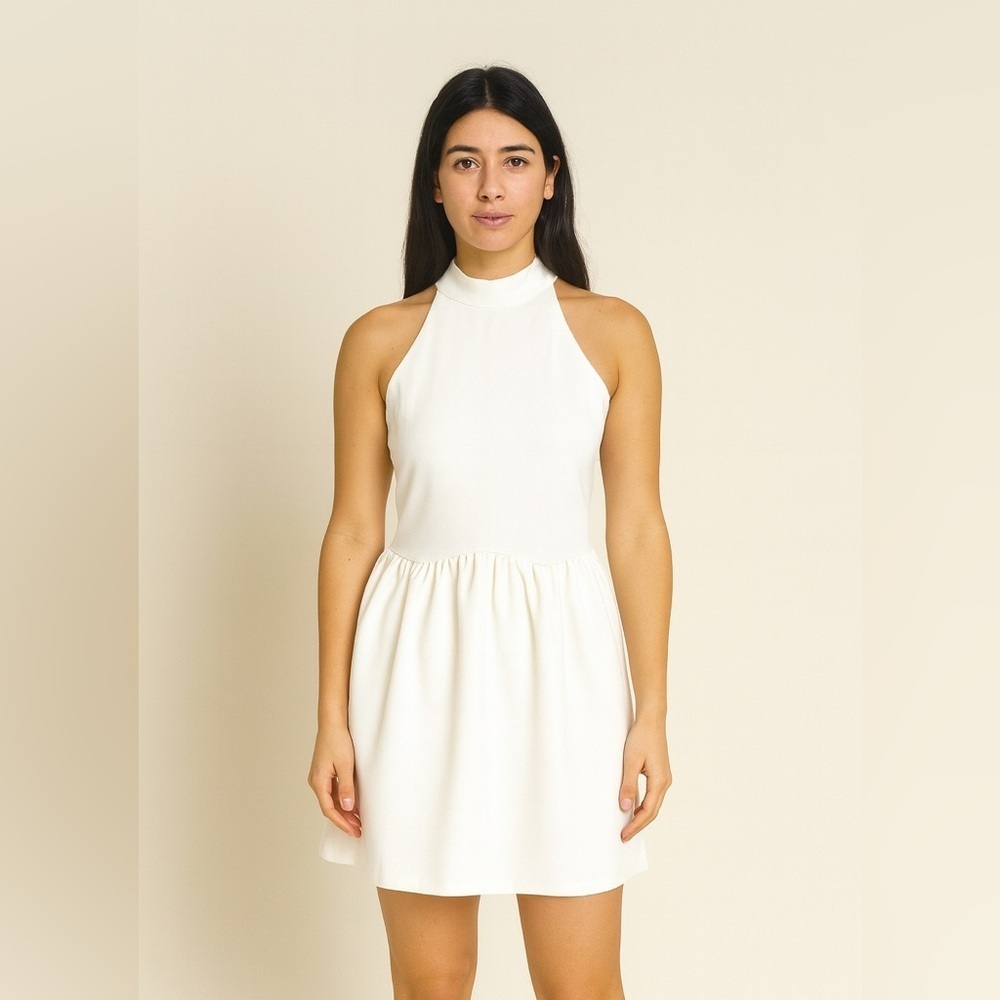 Elizabeth & James  White peplum dress L